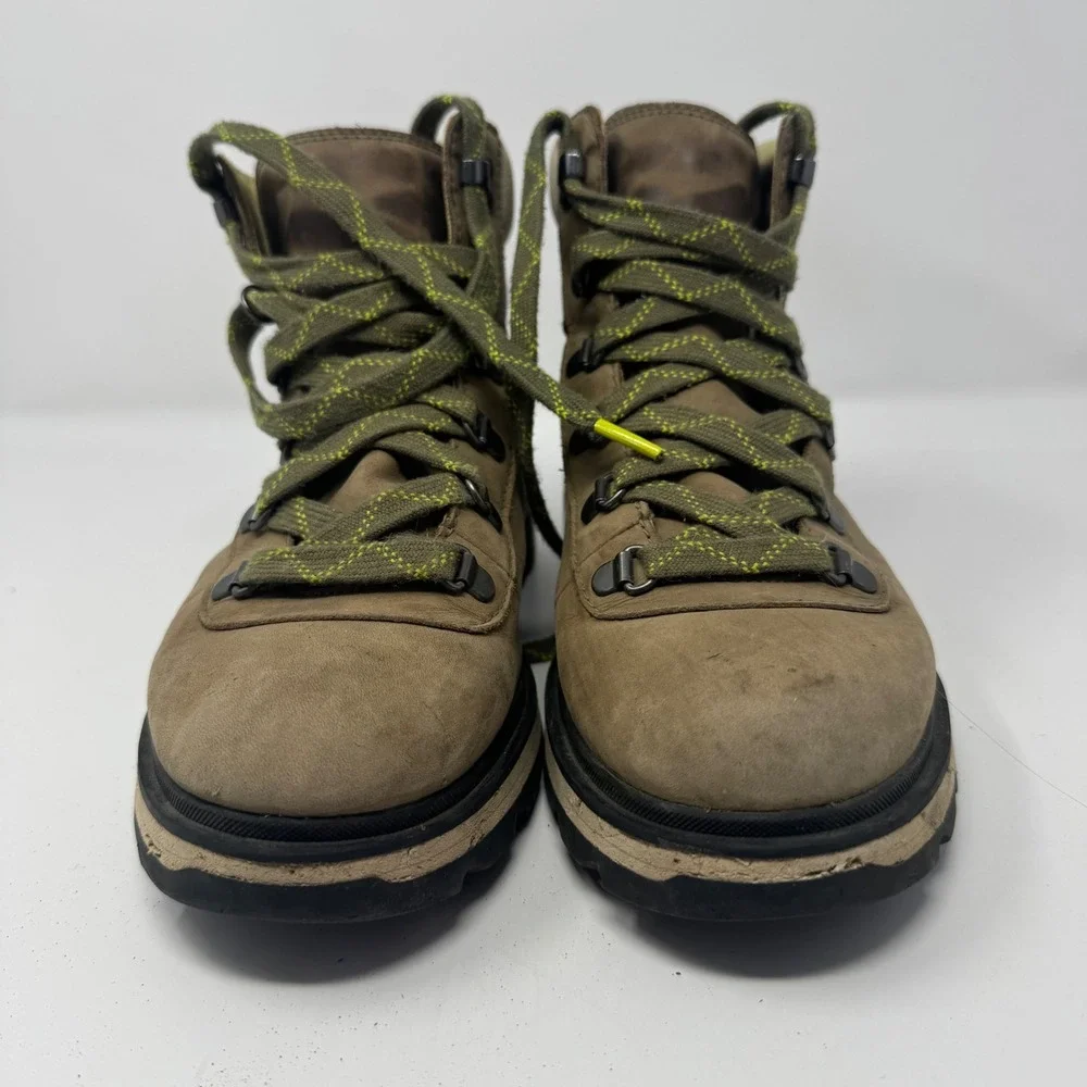Sorel Lennox Hiker STLT Boot Womens 9.5 Khaki Green Leather‎ NL4841-397